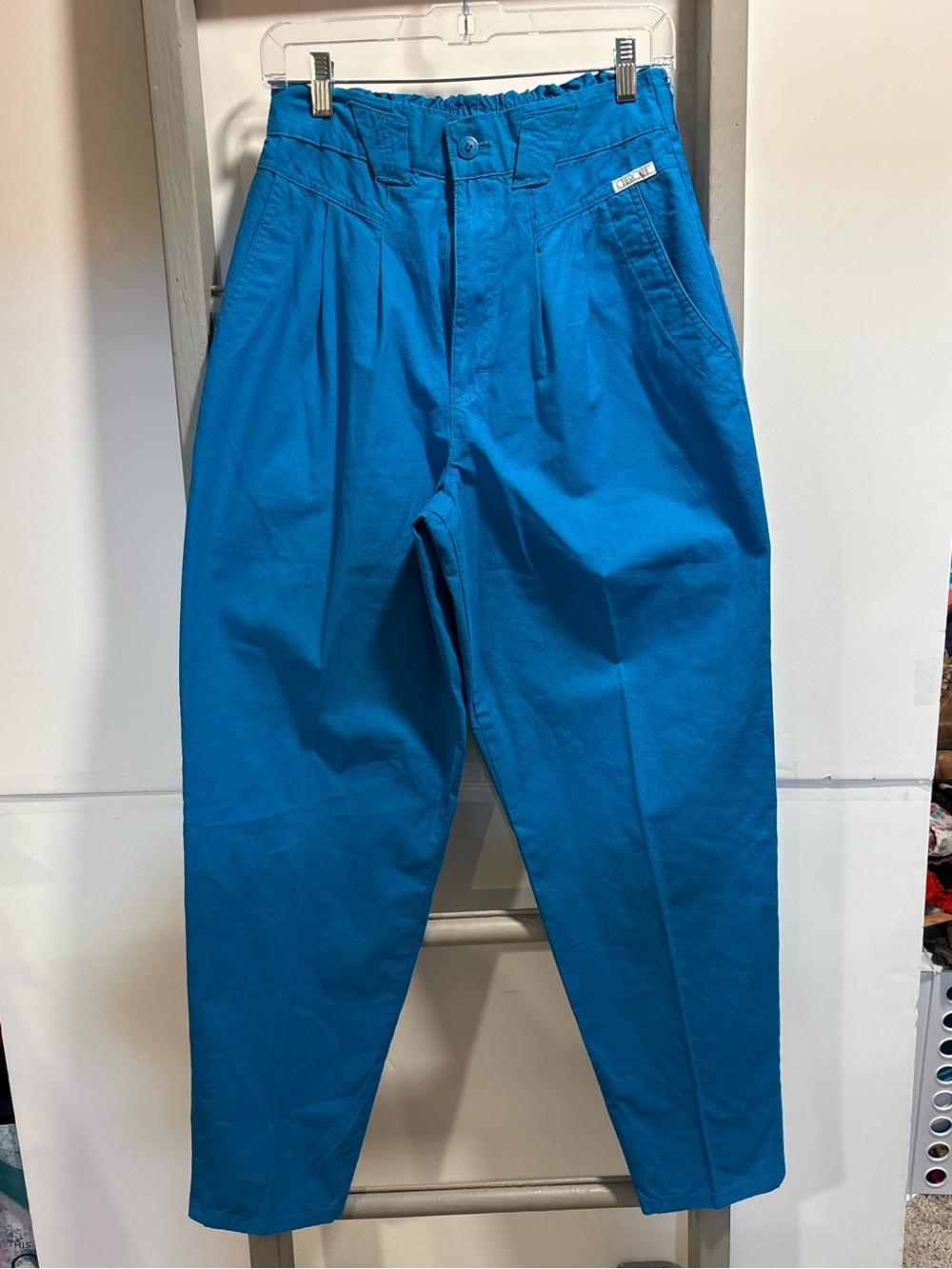 Cherokee vintage 12 turquoise cotton pants, 80s, preppy, retro, glam, natural